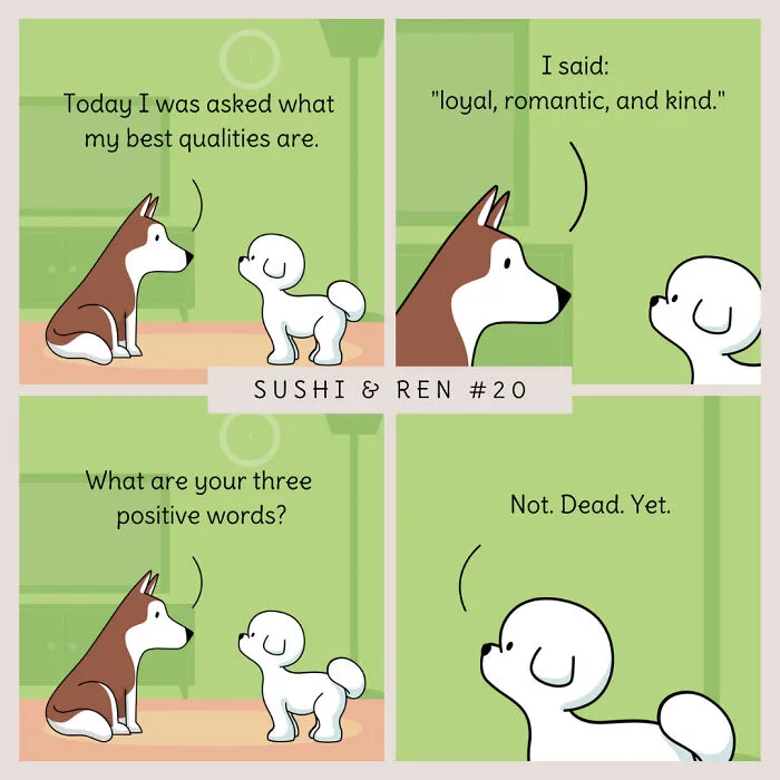 I Created 40 Humorous Comics Featuring A Dog Love Story