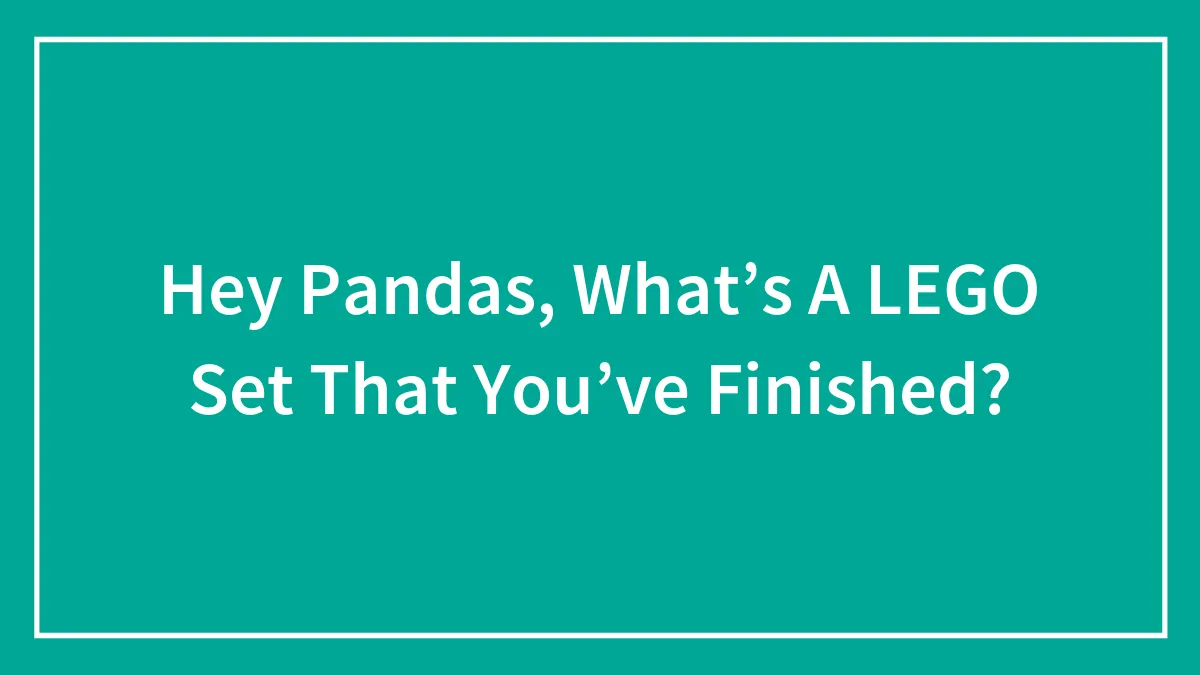 Hey Pandas, What’s A LEGO Set That You’ve Finished?