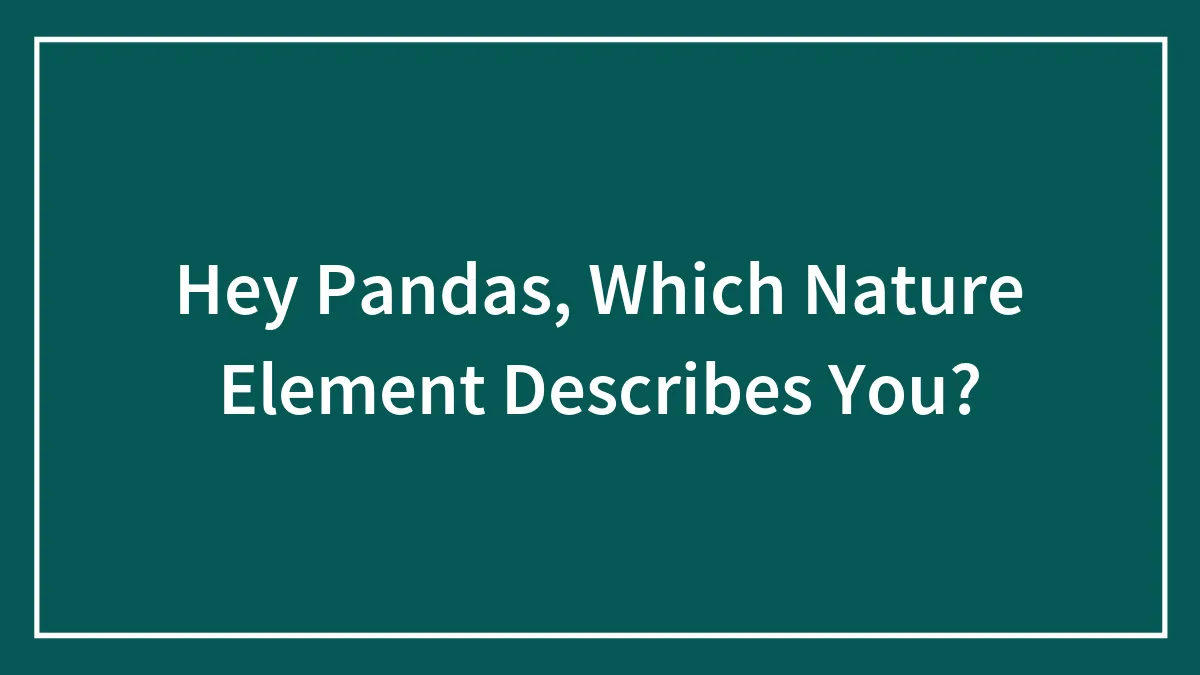 Hey Pandas, Which Nature Element Describes You?