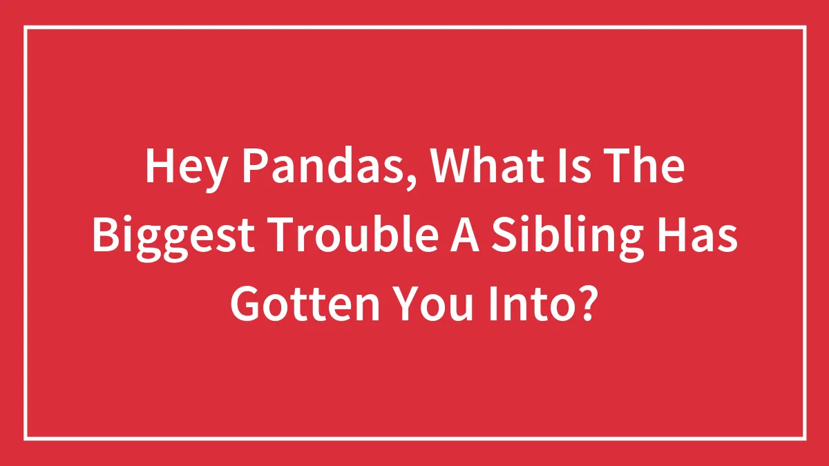 Hey Pandas, What Is The Biggest Trouble A Sibling Has Gotten You Into? (Closed)
