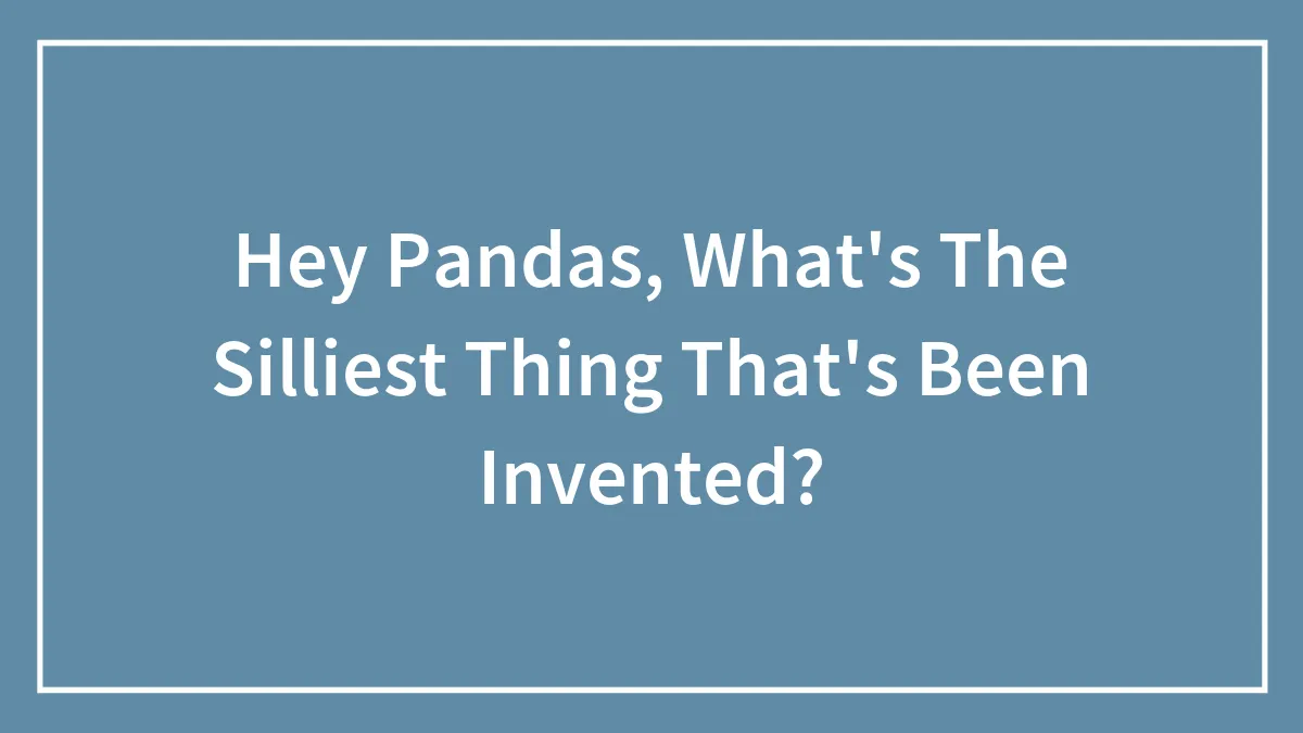 Hey Pandas, What's The Silliest Thing That's Been Invented? (Closed)