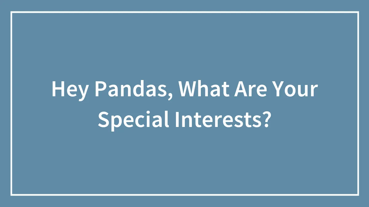 Hey Pandas, What Are Your Special Interests? (Closed)