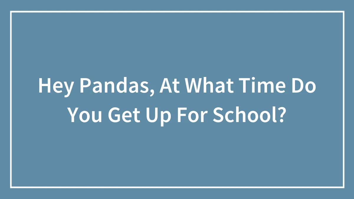 Hey Pandas, At What Time Do You Get Up For School?