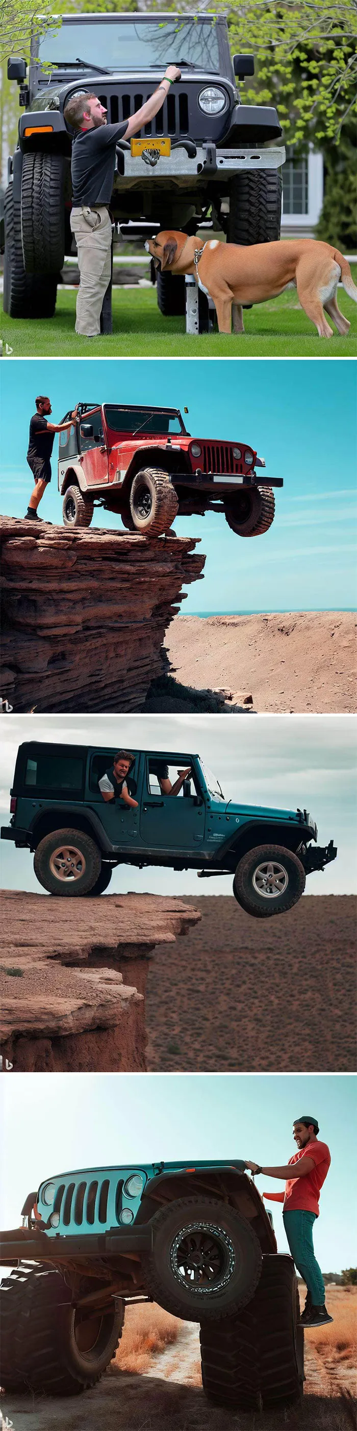 Conductores de Jeep aparcando donde menos lo esperas