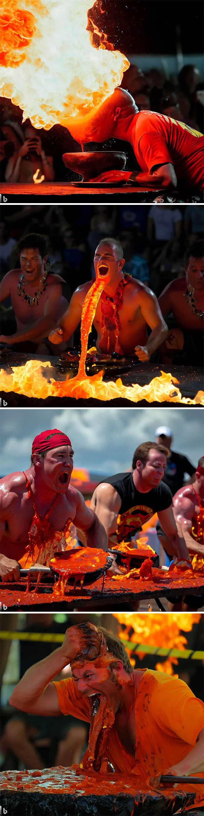 Competición extrema de comer lava