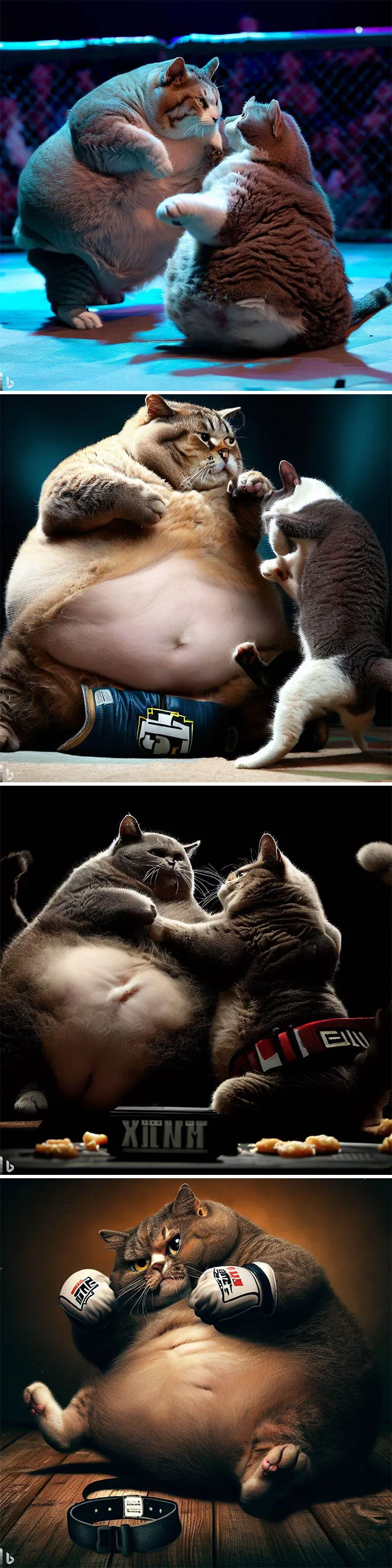 Gatos muy gordos luchando en UFC