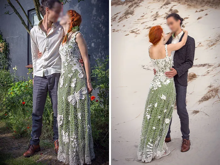 My Mother (The Sewing Queen) And My Mother-In-Law (The Crochet Queen) Made My Wedding Dress