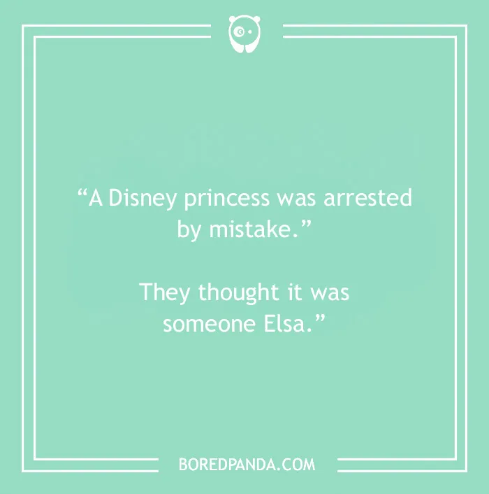 Disney joke on Disney princess being arrested