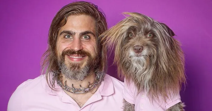 Human-Animal Doppelgangers: 30 Captivating Photographs Of A “Dog Dad” And His Pup Companion In Matching Outfits (New Pics)