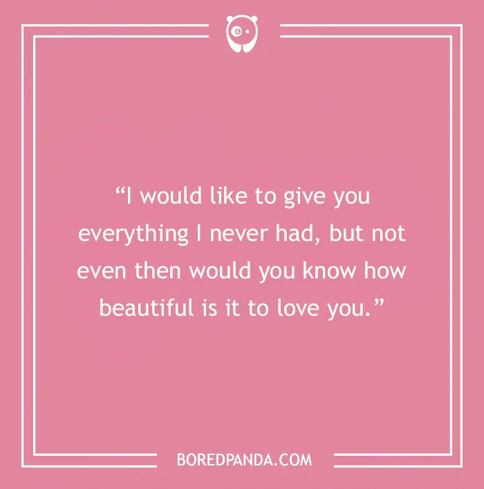 Frida Kahlo quote on love with pink background and decorative white border from 148 Frida Kahlo quotes about art love.