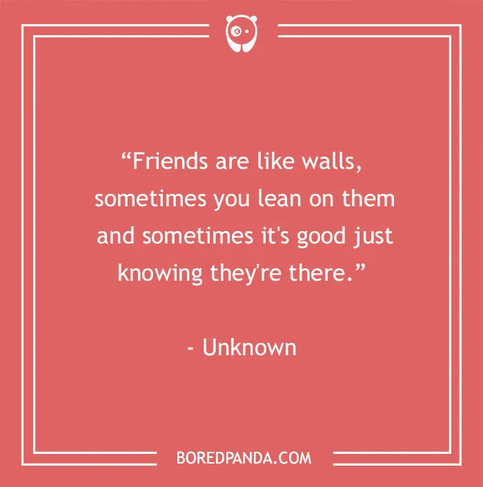 Inspirational quote about friendship on a red background, highlighting the value of having a supportive friend.