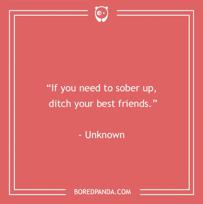 Funny best friend quote in white text on a red background with decorative borders.