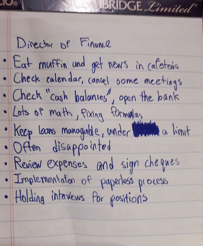 My Son's Note From His "Take Your Kid To Work Day" Observations