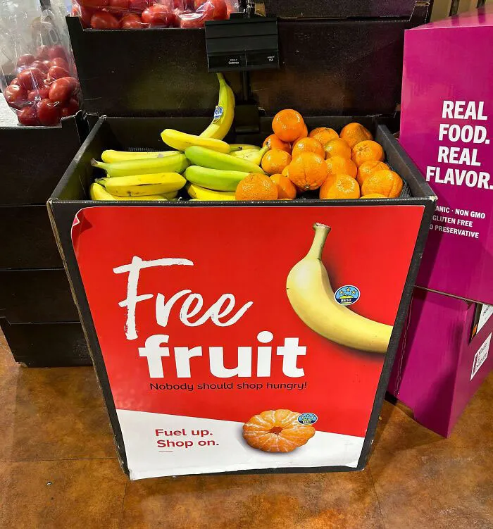 Fruta gratis para comer mientras compras