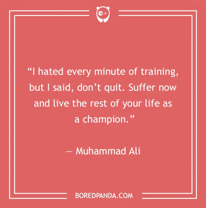 Muhammad Ali quote on training 
