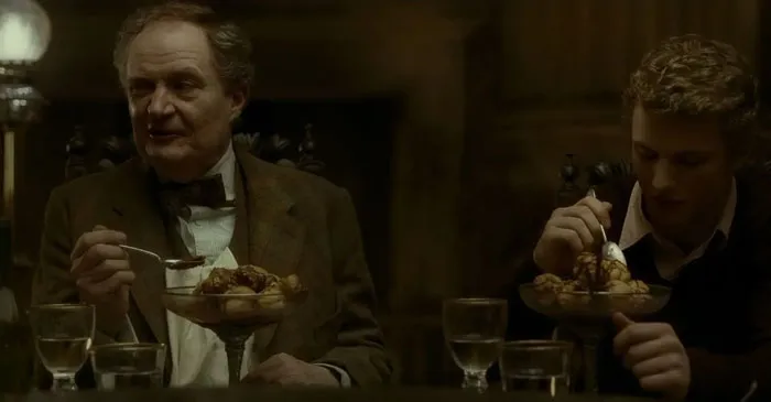 Horace Slughorn eating ice-cream