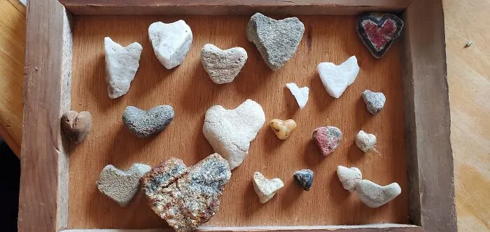 Rock Hearts,  When I Go For Walks, Where Ever I Am....i Am Always Checking For Heart Rocks.  I Have Many More, I Just Need To Make A New Display For Them