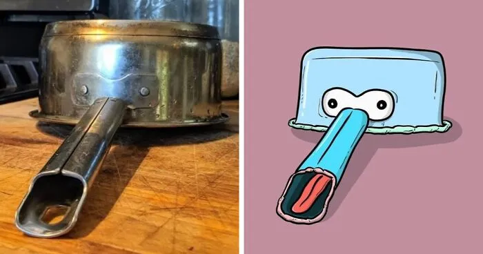 Artist Redraws 20 Funny Examples Of Pareidolia In Everyday Life And Turns It Into Fun Illustrations (New Pics)