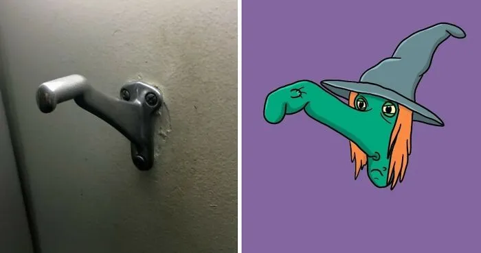 Artist Redraws 20 Funny Examples Of Pareidolia In Everyday Life And Turns It Into Fun Illustrations (New Pics)