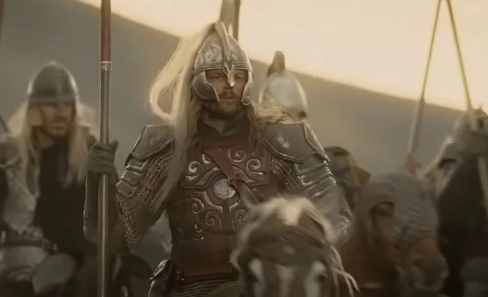 Éomer riding the horse