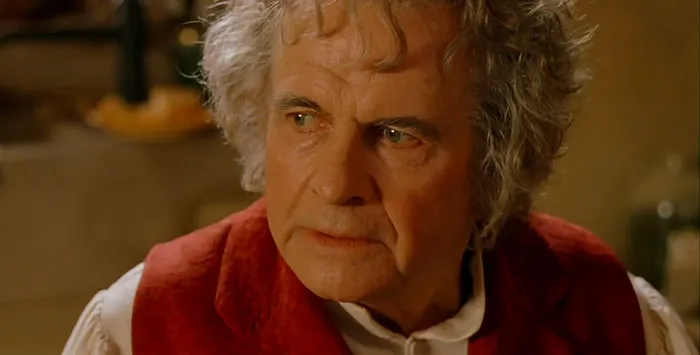 Bilbo Baggins looking into the distance