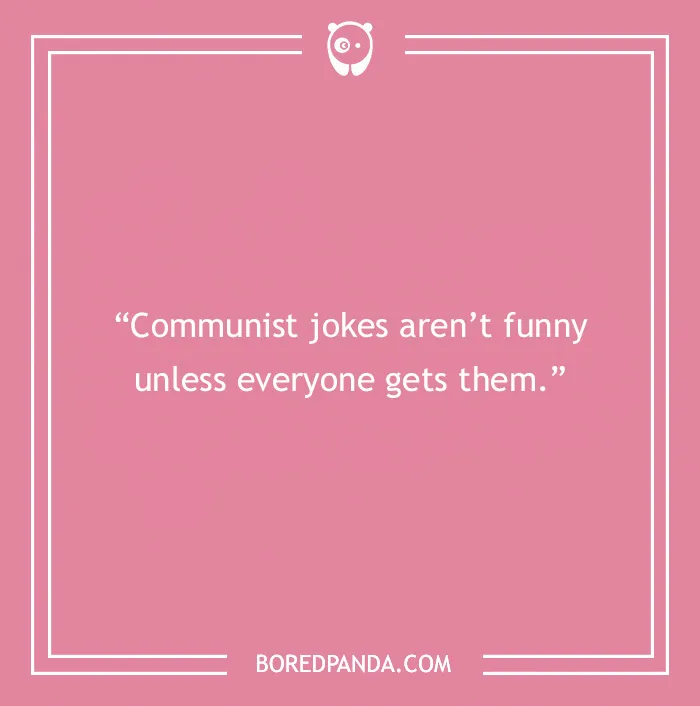 Text of a one-line joke on a pink background.