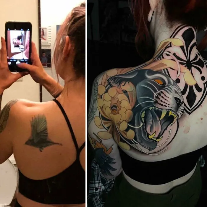 S****y Bird Tattoo That I Did In Fact Have Covered With A Sick A** Panther