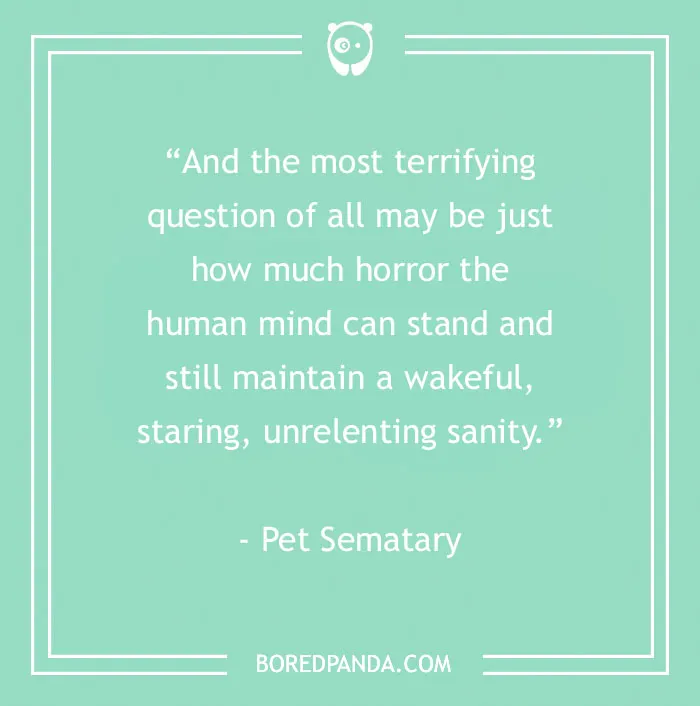 Pet Sematary quote about horror