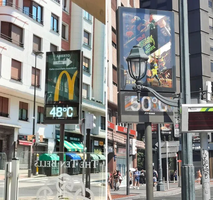 Central Bilbao, Northern Spain, This Afternoon. It Got Even Higher! I Have Never Seen A 50 Before