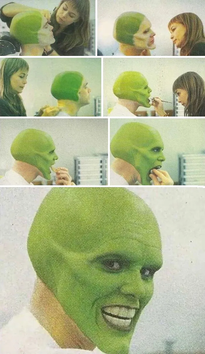 Jim Carrey transformándose en La Máscara (1994)