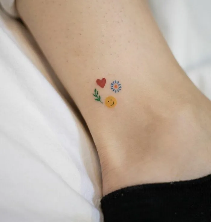 Watercolor Ankle Tattoo