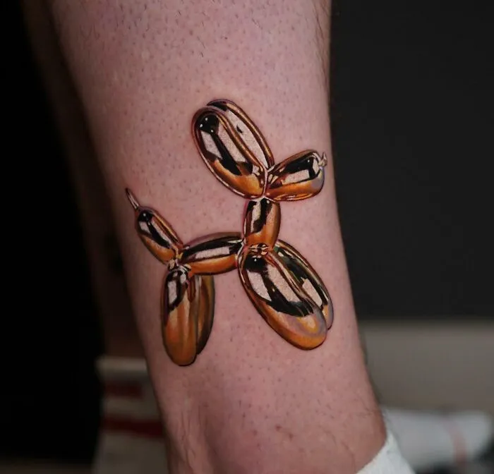 Balloon Dog Ankle Tattoo