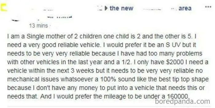 Mom Wants An Absolutely Perfect Suv... For $2k