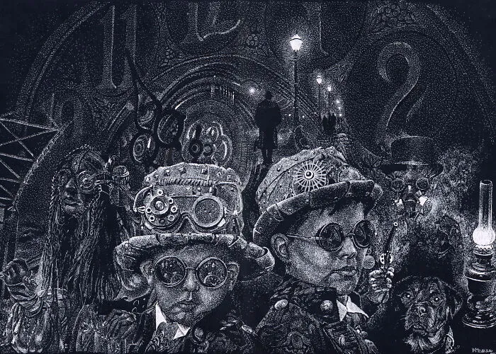My Daughter Got Me A Black Sketchbook A Couple Of Years Ago, Here Are 30 New White Dot Drawings That I Made