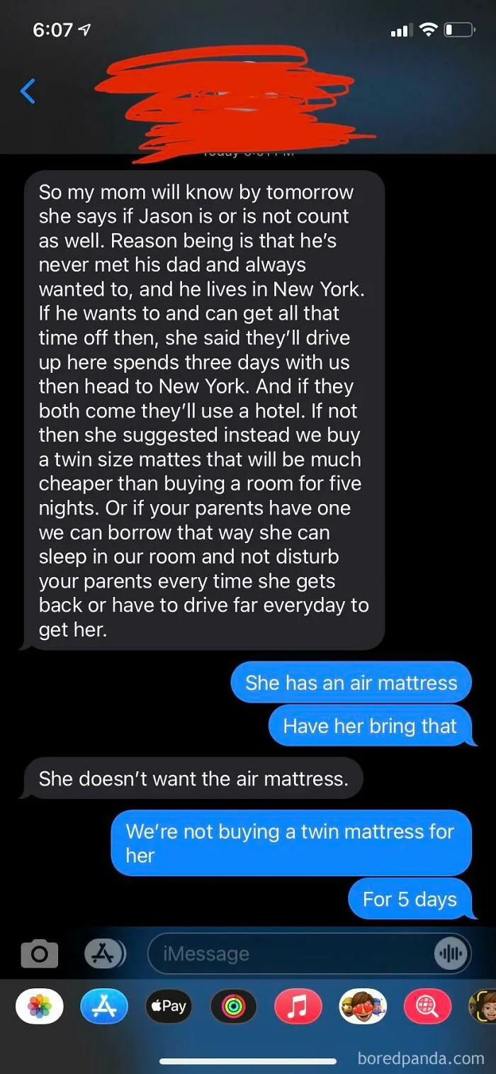 My BF’s Mom Is Coming To Visit Us, And She Suggested We Buy A Mattress, When We Were Offering To Pay For A Hotel For Her And She Could Just Bring An Air Mattress That She Already Owns