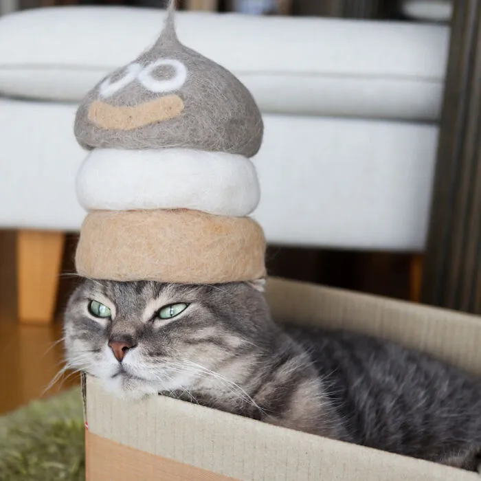 32 Adorable Feline Hats And Wigs This Japanese Couple Made From Naturally Shed Cats' Fur