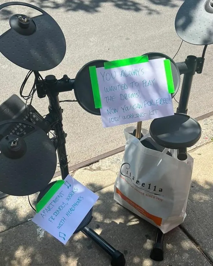 Someone Tell My Upstairs Neighbor That Apartment-Friendly Drums Exist. Corner Of Jane Street And Hudson