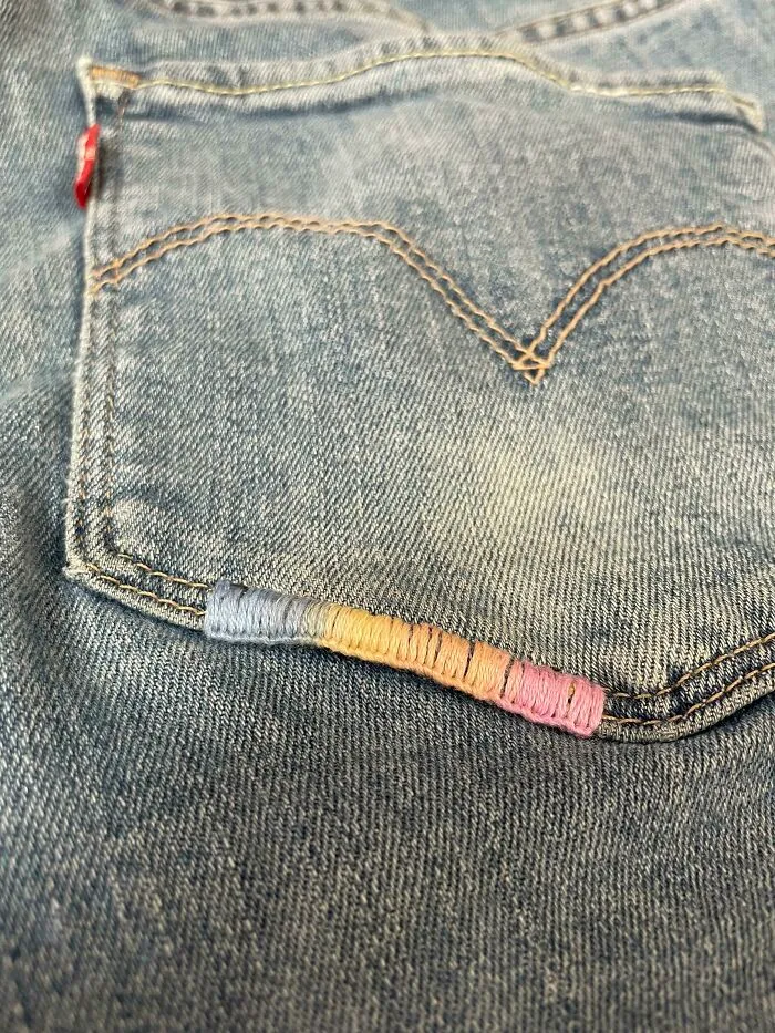El hilo que va cambiando de color es mi favorito para arreglos