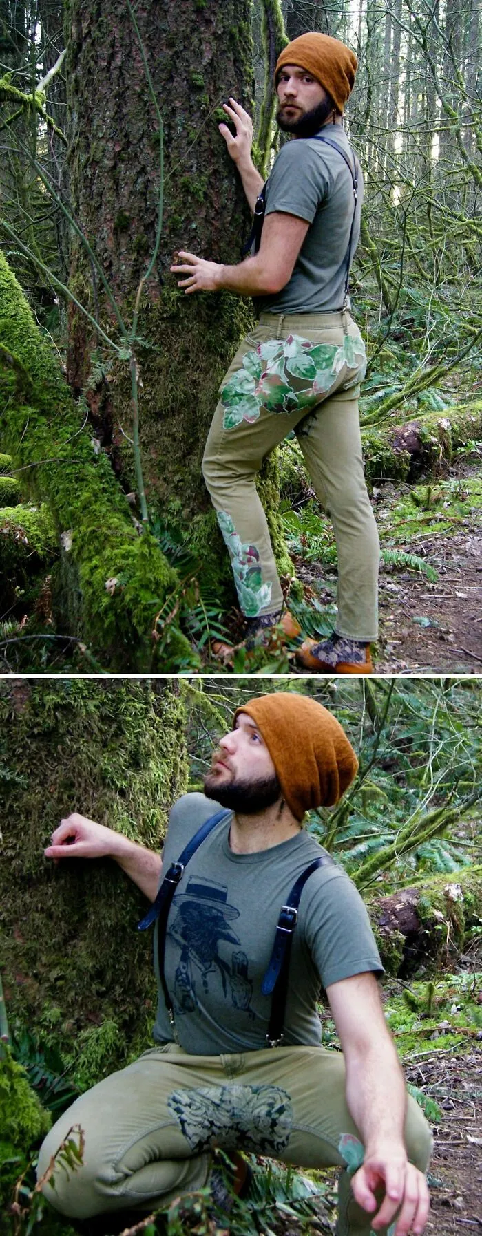 Had Some Rips On These Chinos, As Well As Some Stains - Covered Them Up With Leaves