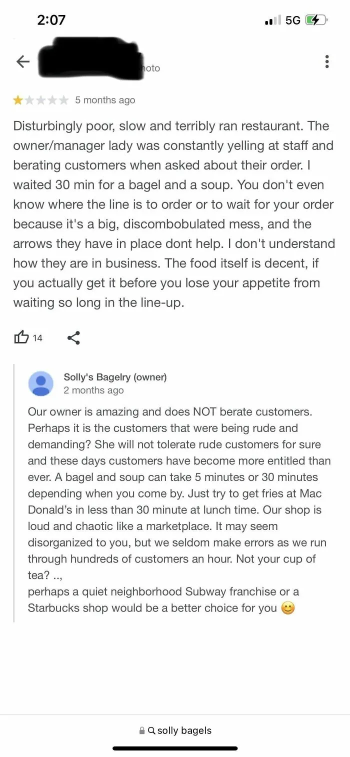 Local Bagel Shop Owner Pretending To Be Employee Responding To Employee And Customer Abuse Claims