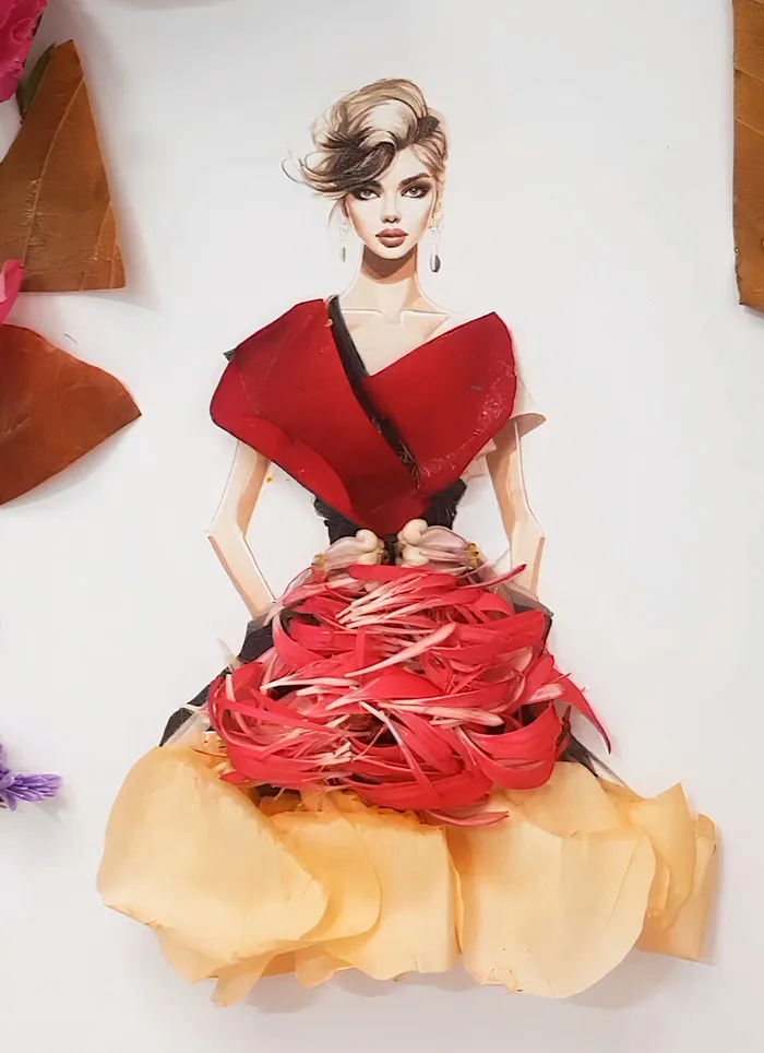 37 Dresses That I Made Out Of Flower Petals, Leaves And Stems For These Illustrations