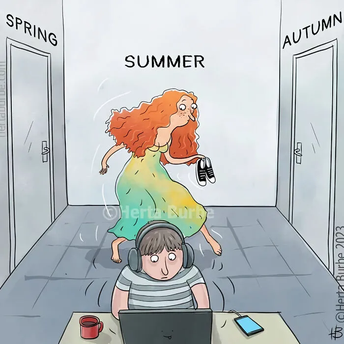 36 Comics And Illustrations By Herta Burbė That Might Brighten Up Your Day