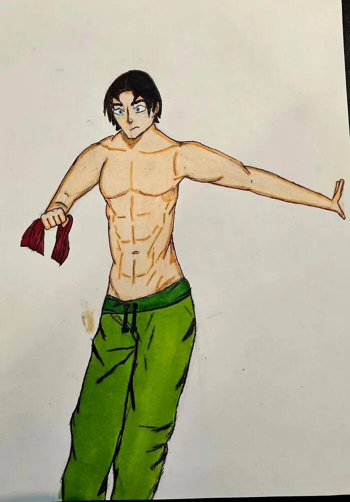 Was Working On Anatomy. This Is A Character From My Book I'm Righting. If You Have Any Advice With Achohol Markers Please Share With Me!👍