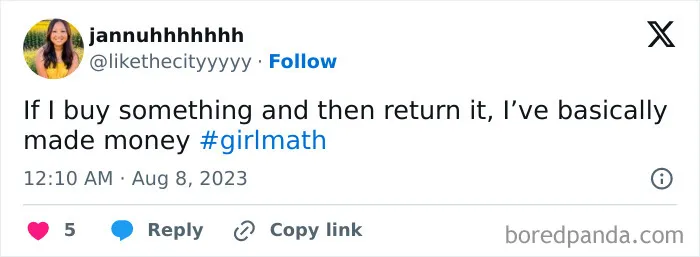 30 Funny "Girl Math" Posts That Make Total Sense To Women