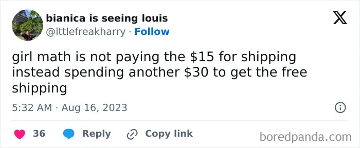 30 Funny "Girl Math" Posts That Make Total Sense To Women