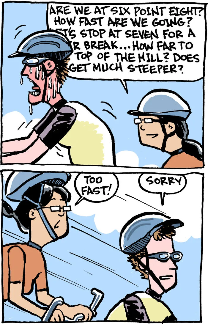 Uphill And Downhill On A Tandem