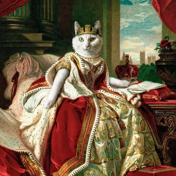 This Artist Swaps People In Classical Paintings With Cats (38 New Pics)