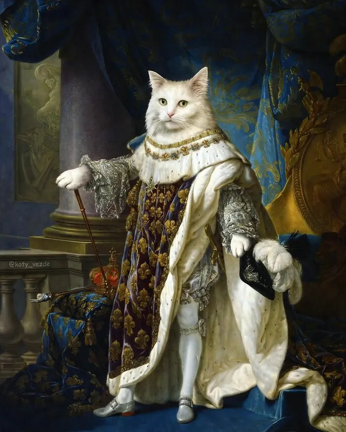 This Artist Swaps People In Classical Paintings With Cats (38 New Pics)