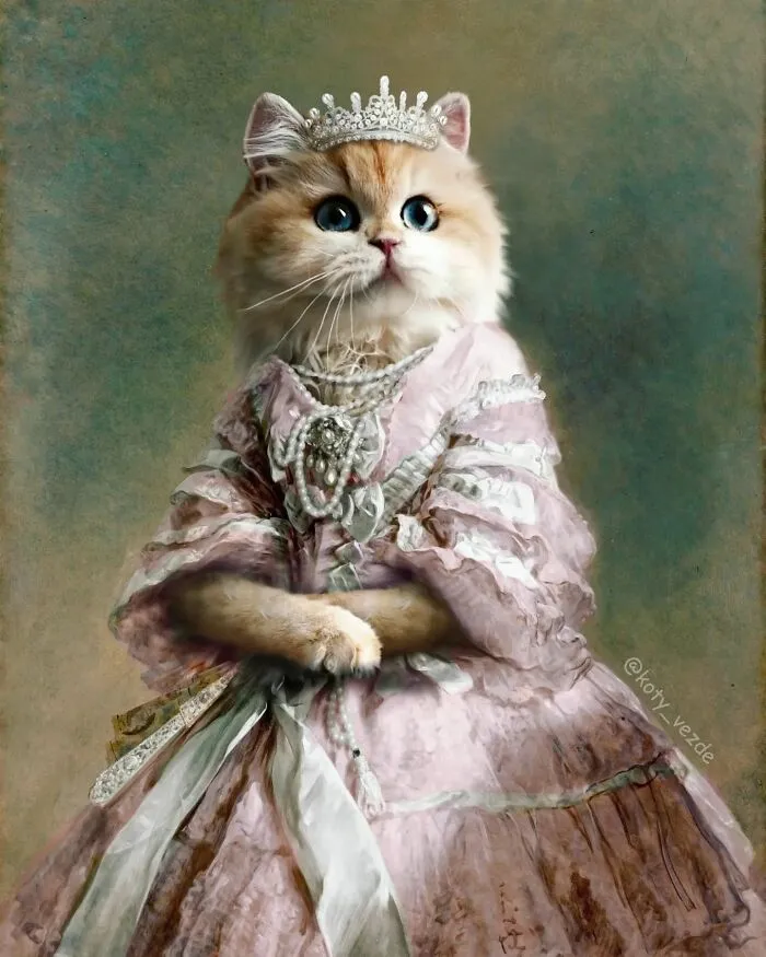 This Artist Swaps People In Classical Paintings With Cats (38 New Pics)
