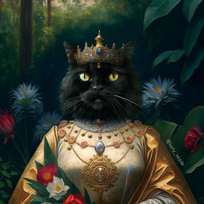 This Artist Swaps People In Classical Paintings With Cats (38 New Pics)